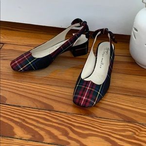 Bettye Muller Plaid slingback shoes